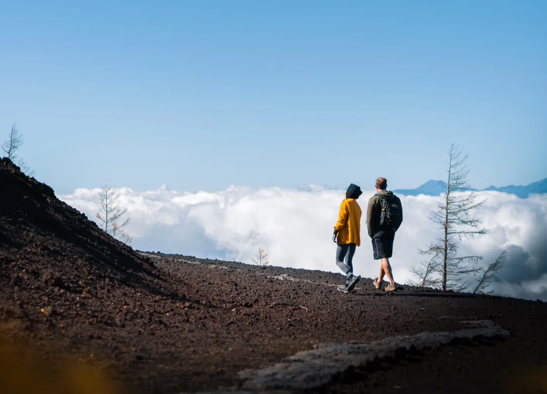 Two yellow jackets above the clouds