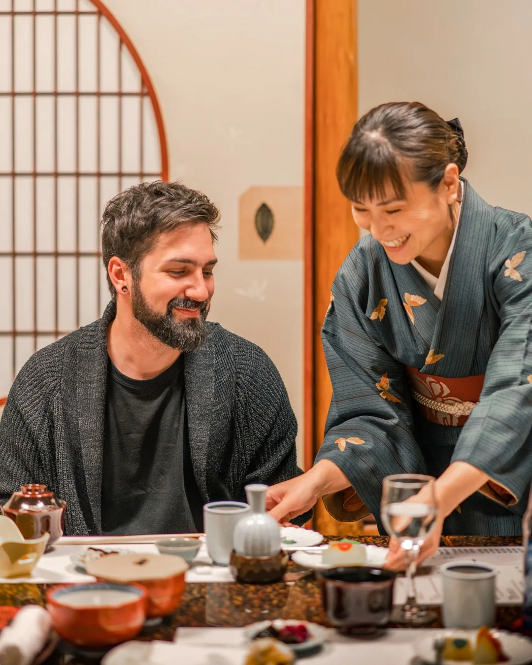 Restaurant interior with Kyoto hosts