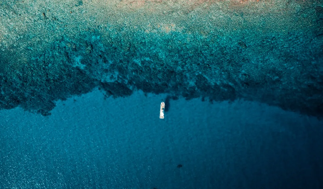 Drone over a reef, Yakushima coast